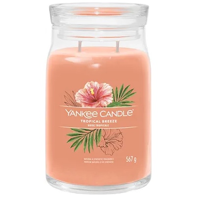 Yankee Candle Tropical Breeze голяма свещ с надпис 567 гр