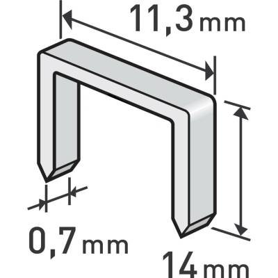 Spony Extol 8852505, balení 1000ks, 14mm, 11,3x0,52x0,70mm