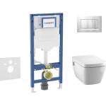 Geberit Duofix - Комплект за монтаж пред стена, тоалетна TECEone и седалка със система „softclose, бутон Sigma20, матов хром/хром SANI11CT2106 (SANI11CT2106)