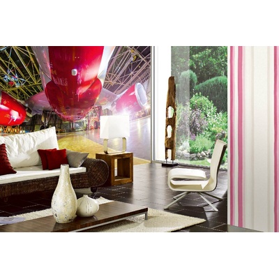 DIMEX ART Самозалепваща се флизелинова фототапета самолет в хангар 375 x 250 см