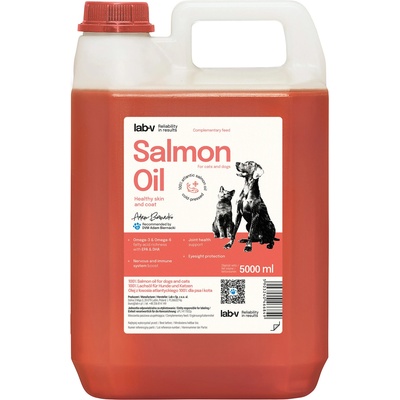 Lab-v 100% сьомгово масло за кучета и котки от всички възрасти 5000 мл, студено пресовано