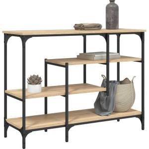 vidaXL Конзолна маса с рафтове, сонома дъб, 100x35x75 cм (837788)