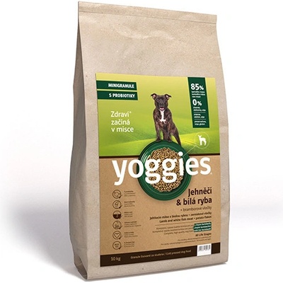 Yoggies minigranule lisované za studena s probiotiky Jehněčí maso & bílá ryba 10 kg