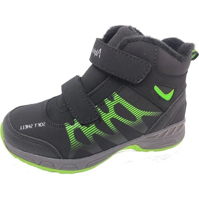Alpinex Obutex dětské zimní softshellové boty černé/zelené