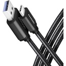 Axagon BUCM3-AM10AB USB-C USB-A, USB 3.2 Gen 1, 3A, ALU, 1m, černý
