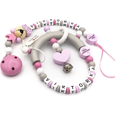 HappyKidsPraha Set Klip na dudlík a Chrastítko BELLE