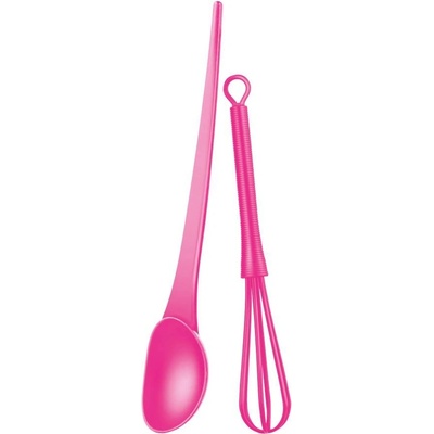 Xanitalia Set odměrka lžička a metlička na míchání barev růžová