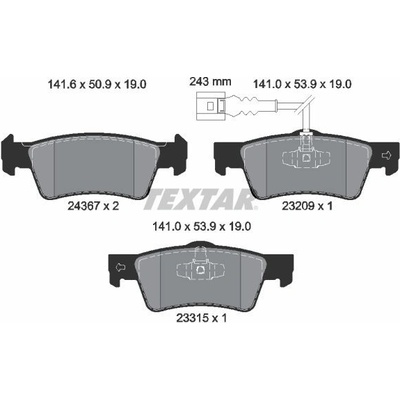 Sada brzdových platničiek kotúčovej brzdy TEXTAR 2436704