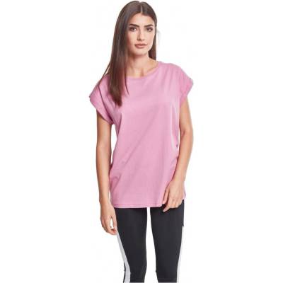 Dámske tričko s predĺženým ramenom v farbe coolpink ružová
