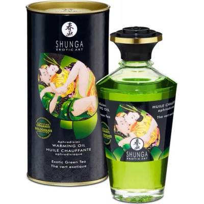 Масажно масло със затоплящ ефект, зелен чай - Aphrodisiac Oils 100ml (SHUNGA0161)
