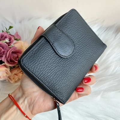 Естествена кожа портмоне Цвят Черен Модел Е999