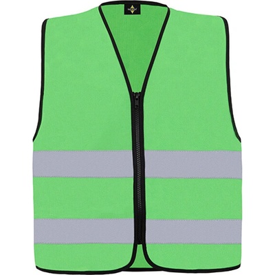 Korntex Cologne Unisex bezpečnostná vesta na zips KX217 Neon Green