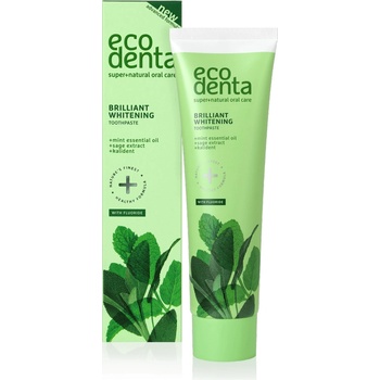 Ecodenta Green Brilliant Whitening bělicí zubní pasta pro svěží dech Mint Oil + Sage Extract 100 ml