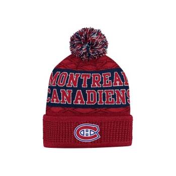 Outerstuff Dětská zimní čepice Montreal Canadiens NHL Puck Pattern Cuffed Pom