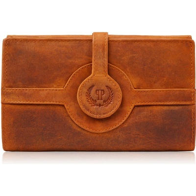 Paolo Peruzzi Dámska veľká kožená peňaženka vintage orange T-134-HOR