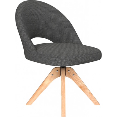 White Label Living Mick dřevěné nohy čtyřnožka tmavě šedý látkový potah