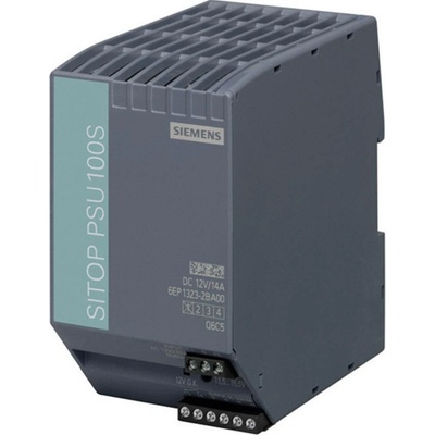Siemens SITOP PSU100S 12 V/14 A sieťový zdroj na montážnu lištu (DIN lištu), 12 V/DC, 14 A, 120 W, výstupy 1 x