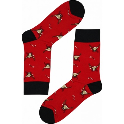 Pánske vianočné ponožky Sob Elegán červená