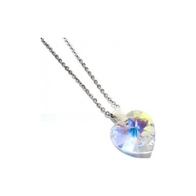 For You Náhrdelník Swarovski elements srdce dúhové 14517