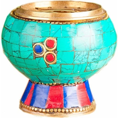 Nefertitis Miska mosazná s tyrkenitem NF15327 - výška 5 cm – Zbozi.Blesk.cz