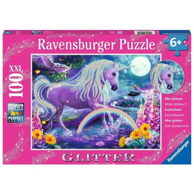 Ravensburger Пъзел с брокат Ravensburger от 100 XXL части - Фантастични еднорози (12980)