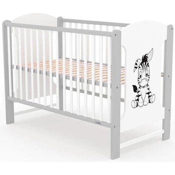 NEW BABY Детско креватче New Baby ELSA Zebra бяло-сиво