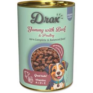 Drax Консерва Drax Adult с говеждо и птиче месо 415g (774-854674)