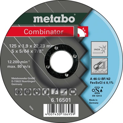 Metabo 616500000 řezný kotouč lomený 115 mm 25 ks Nerezová ocel, kov