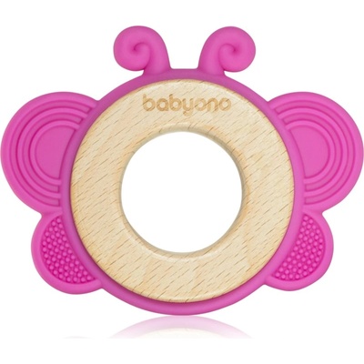 BabyOno Wooden & Silicone Teether гризалка Butterfly