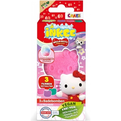 Комплект ефервесцентни бомбички за баня, Craze, Hello Kitty, 3 броя (C50538EN)