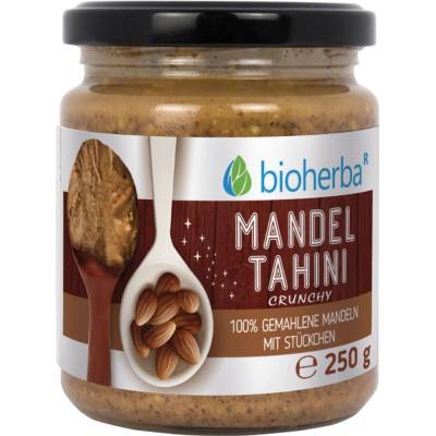 Bioherba 100 % mandľové tahini z mletých mandlí crunchy 250 g