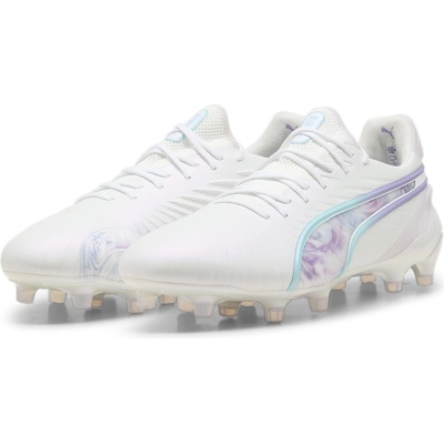 Дамски футболни бутонки Puma King Ultimate Womens Firm Ground Football Boots - Wht/Blk/Purple