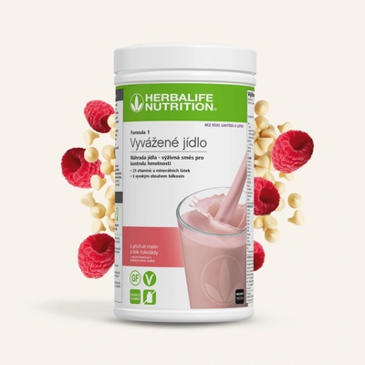 Sleva 25% Herbalife F1 koktejl Malina-bílá čokoláda - Vyvážené jídlo 550g