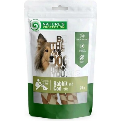Nature's Protection Dog snack rolky králík treska 75 g