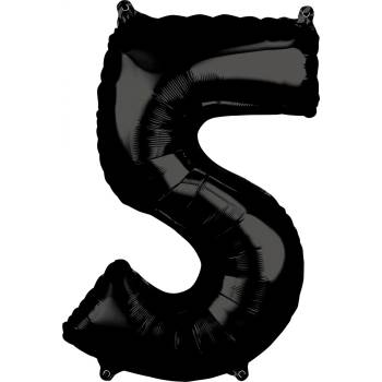 Image 1 of Amscan Балон от фолио - число 5 черен 66см