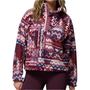 Columbia Дамски поларен пуловер Columbia Women's Helvetia II Printed Cropped Half Snap Fleece jumper - Antique Mauve / Geomix - размер XL (105-7602-0115)