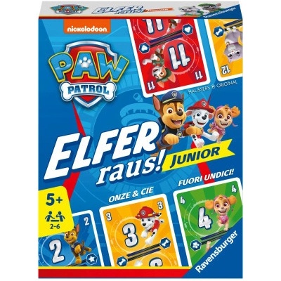 Ravensburger 20953 PAW Patrol Elfer raus! Junior - Einfaches Kartenspiel für 2-6 Spieler ab 5 Jahren