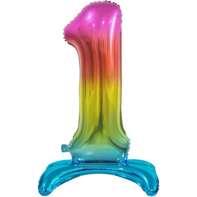 GoDan Fóliové číslo 1 stojící duhové 74 cm
