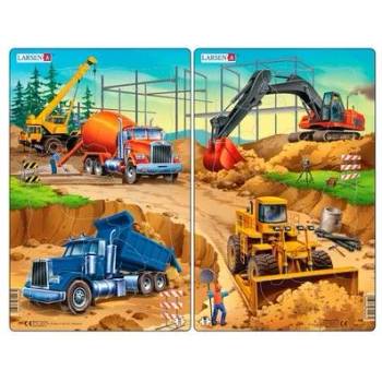 Image 1 of Larsen - Детски пъзел - Строителни машини - 20 части (U4)