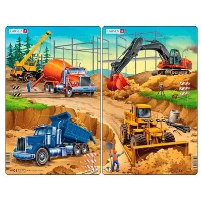 Larsen - Детски пъзел - Строителни машини - 20 части (U4)