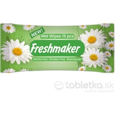 Freshmaker vlhčené obrúsky Wet Wipes KAMILKA bez alkoholu 15 ks