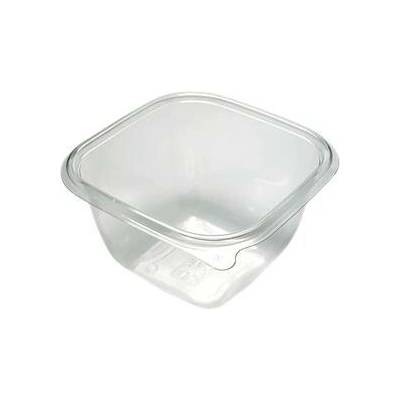 ECOFOL Plastová miska rPET 125x125x53 mm hranatá 375 ml transparentní krt/720 ks