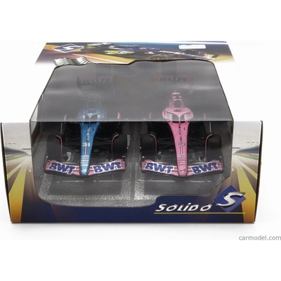 Solido Renault Set 2x F1 A523 Team Bwt Alpine Press Launch Livery N 10 Pierre Gasly N 31 Esteban Ocon 2023 Modrá Černá Růžová 1:18
