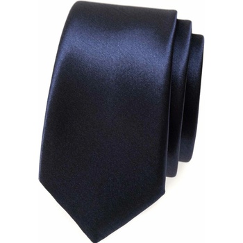 Hladká úzka kravata tmavomodrá