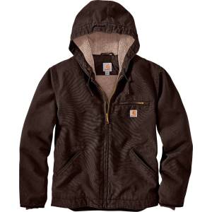 Carhartt Мъжко ежедневно яке Carhartt Washed Duck Sherpa Lined Jacket Casual jacket - Dark Brown - размер M (003-3005-0412)