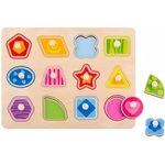 Tooky Toy Tooky Toy: Дървен пъзел с форми, 12 части - Фигури (TY853)
