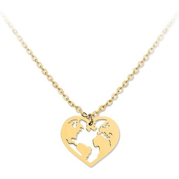 Bangles.cz Řetízek srdce globe zlatý 2431