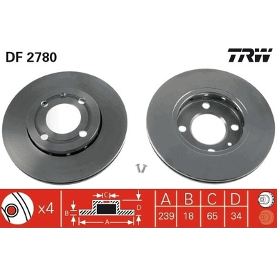 Brzdový kotúč TRW DF2780