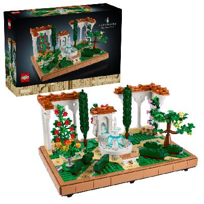Icons Fountain Garden - Miniature building set for adults with arcades, cypresses, trees, vines, flowers - Creative gift idea for a birthday, housewarming for women, men - 10359