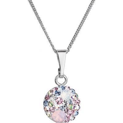 Evolution Group Strieborný náhrdelník so Swarovski kryštálmi okrúhly ružový 32086.3 magic rose